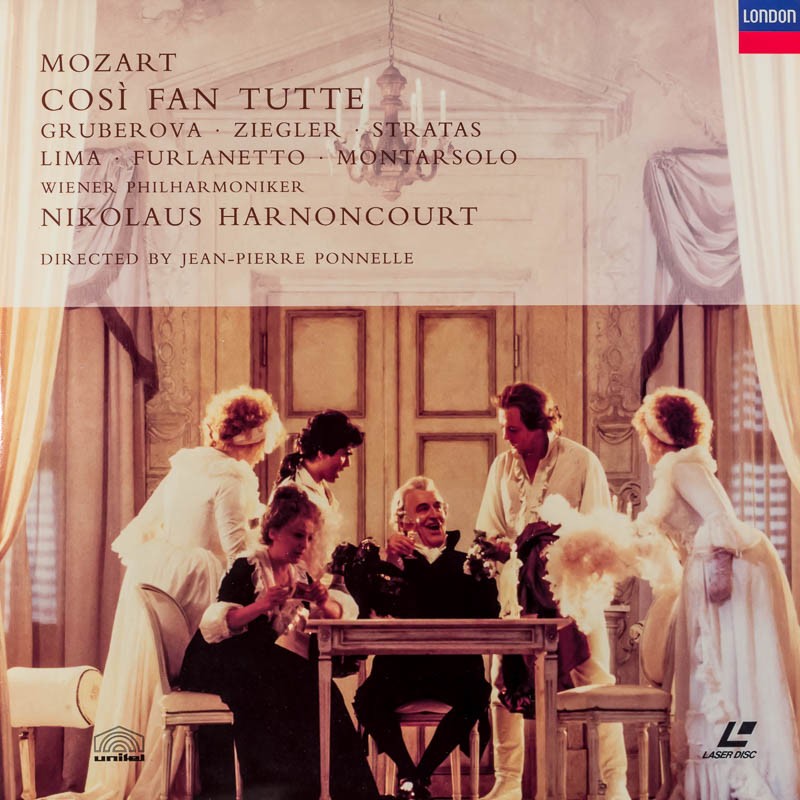 Pochette LASERDISC Mozart: Cosi Fan Tutte: Wiener Philharmoniker: Harnoncourt (1988) - Édition physique d'occasion à vendre