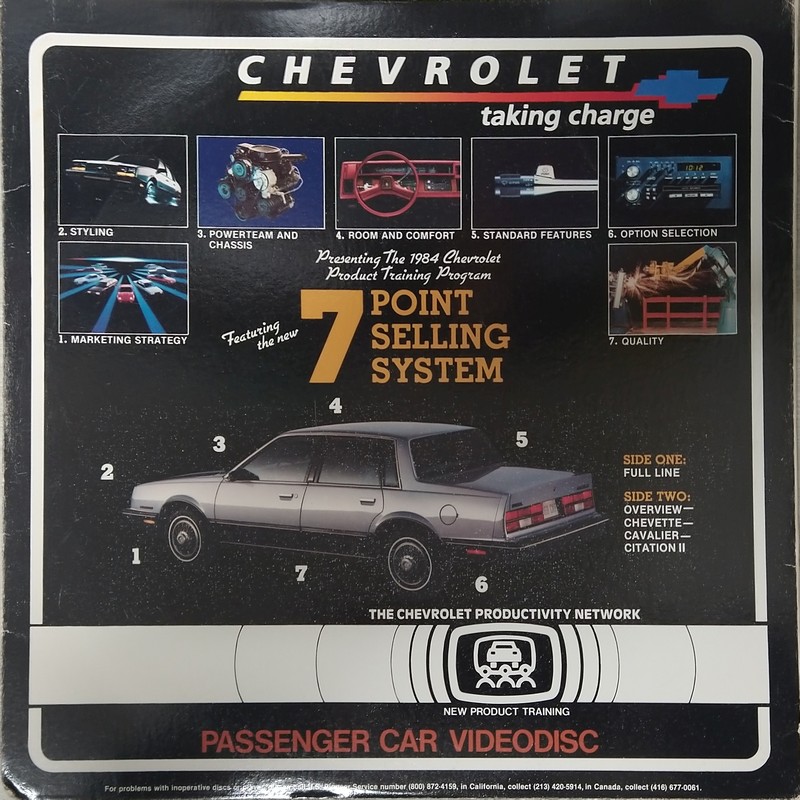 Pochette LASERDISC 1984 Chevrolet Passenger Car Product Information (1983) - Édition physique d'occasion à vendre