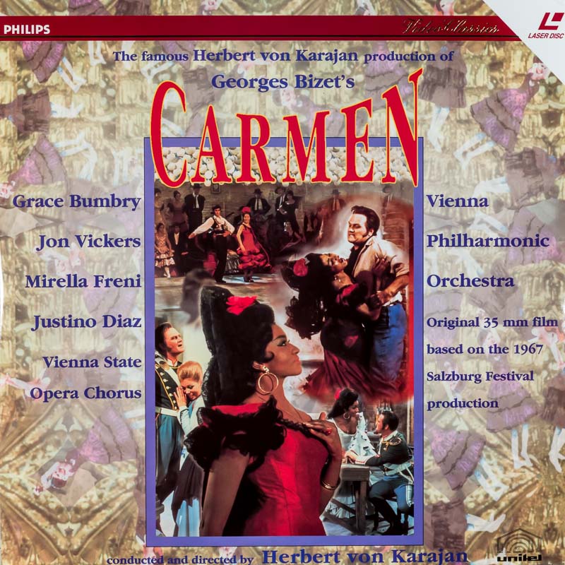 Pochette LASERDISC Bizet: Carmen: Bumpry/Vickers: Karajan (1967) - Édition physique d'occasion à vendre