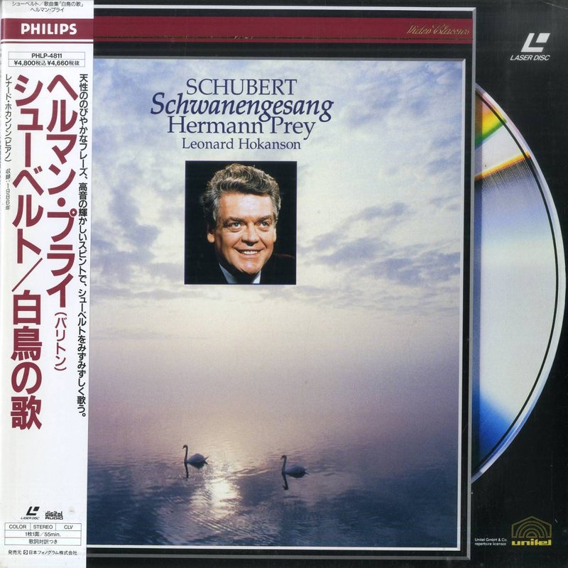 Pochette LASERDISC Schubert: Schwanengesang: Hermann Prey (1992) - Édition physique d'occasion à vendre