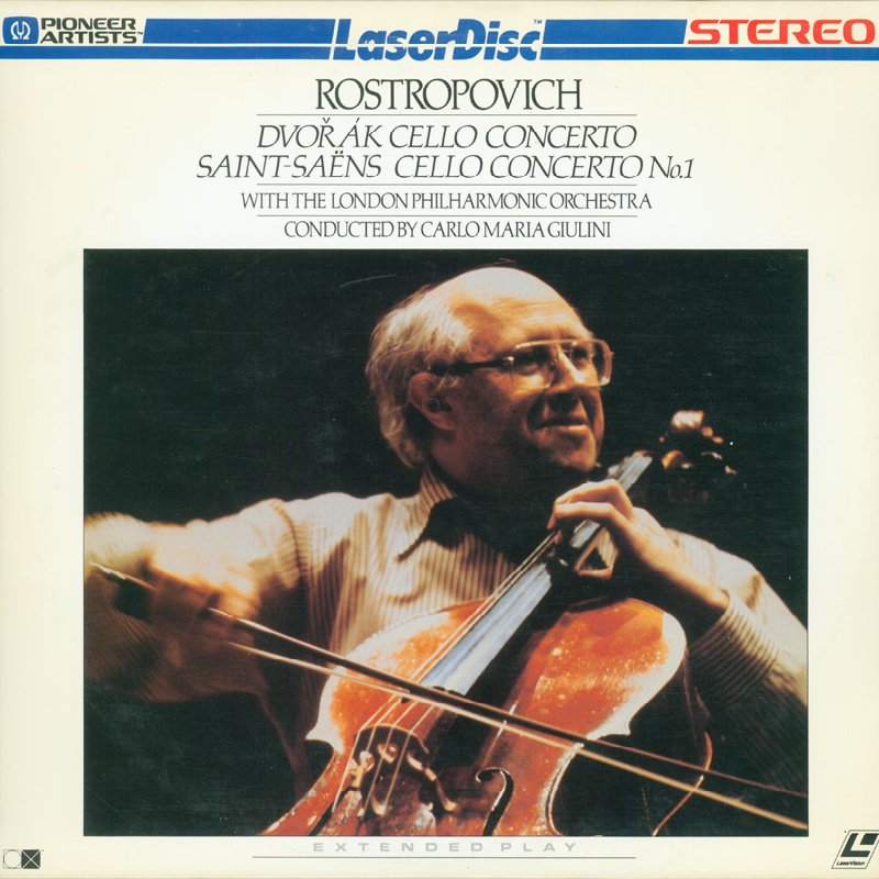 Pochette LASERDISC Rostropovich: Dvořák/Saint-Saëns (1982) - Édition physique d'occasion à vendre