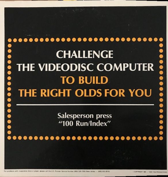 Pochette LASERDISC Oldsmobile: Challenge The VideoDisc Computer To Build The Right Olds For You (1981) - Édition physique d'occasion à vendre