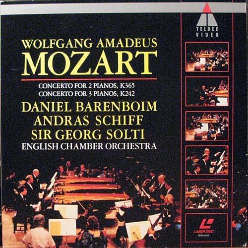 Pochette LASERDISC Mozart: Concerto for 2 & 3 Pianos: Barenboim/Schiff/Solti (1990) - Édition physique d'occasion à vendre
