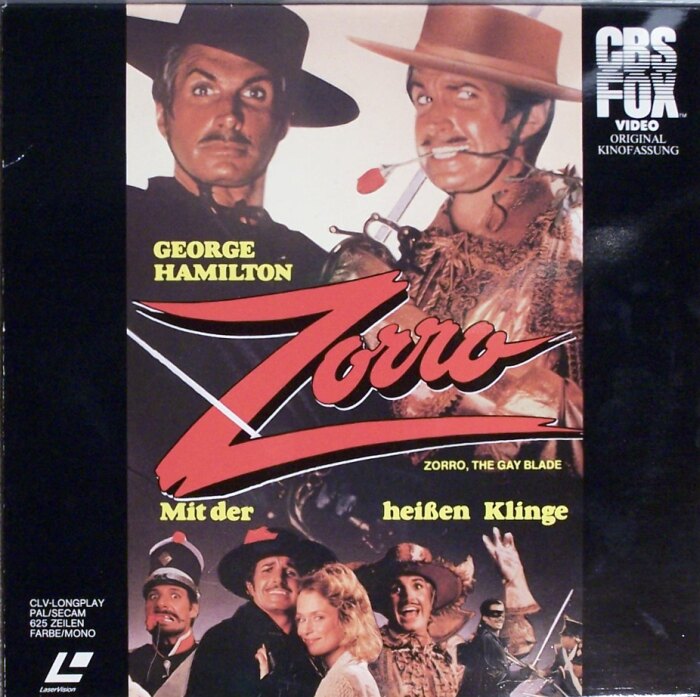 Pochette LASERDISC Zorro, the Gay Blade (1981) - Édition physique d'occasion à vendre