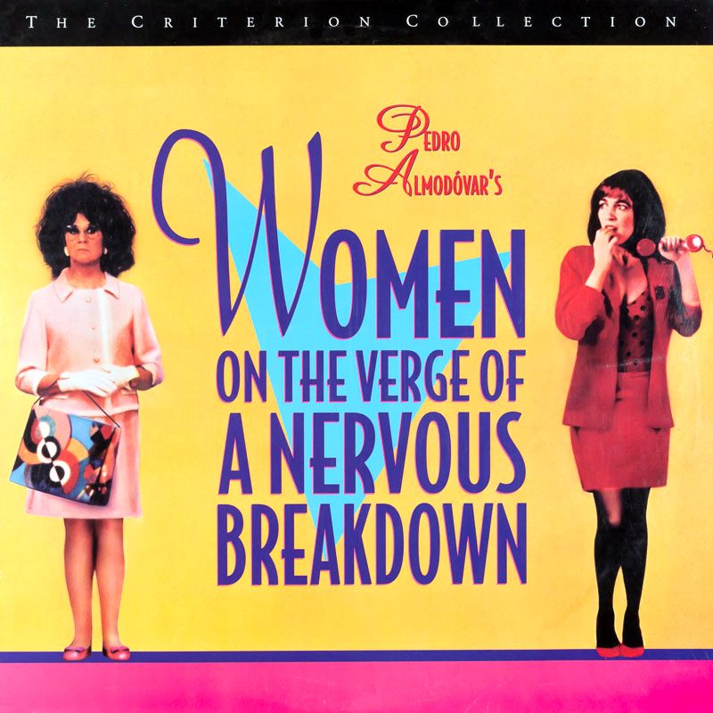Pochette LASERDISC Women on the Verge of a Nervous Breakdown: Criterion #348 (1988) - Édition physique d'occasion à vendre
